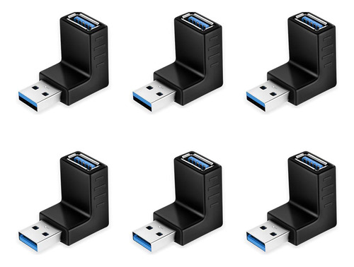 [paquete De 6] Usb 3.0 Adaptador Extensor Usb De Ángul...