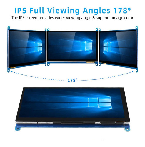 Imagen 4 de 5 de Pantalla Tactil 7'' Ips Hdmi 1024x600 Raspberry Pi / Win