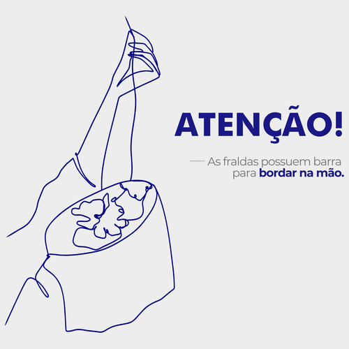 Fraldinha De Boca Mabber - Ponto Cruz Barra Etamine - C/12 Gênero Sem Gênero Tamanho Branco