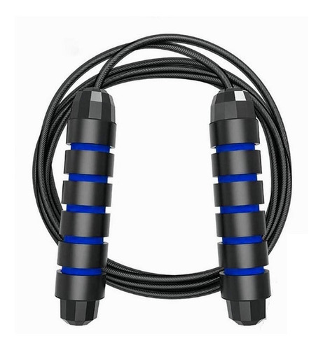 Cuerda 3m Saltar Doble Balero Speed Rope Alta Velocidad Cros Color Azul