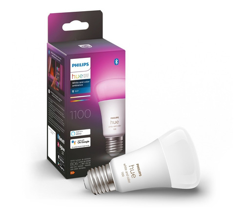 Imagen 1 de 7 de Ampolleta Led Philips Hue 9w E27 Colores Bluetooth Y Zigbee