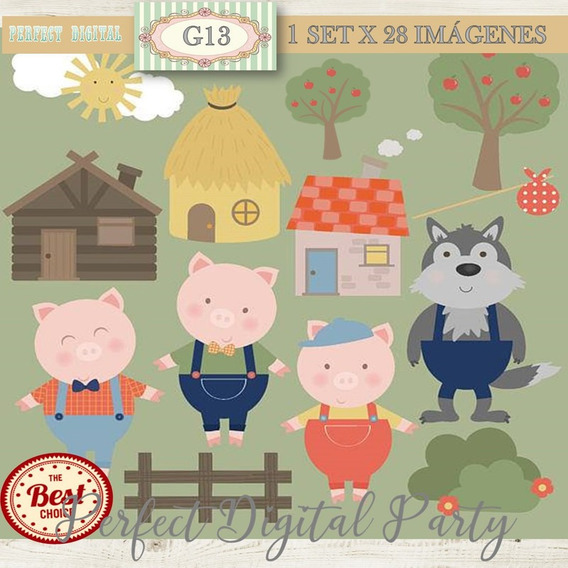 Tres Chanchitos Y El Lobo Kit Imprimible Mercadolibre Tres Chanchitos Y El Lobo Kit Imprimible Mercadolibre