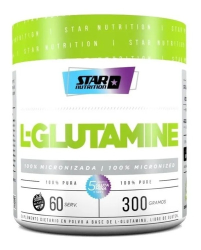 Glutamina 300 Gr Star Nutrition Micronizada Masa Rendimiento