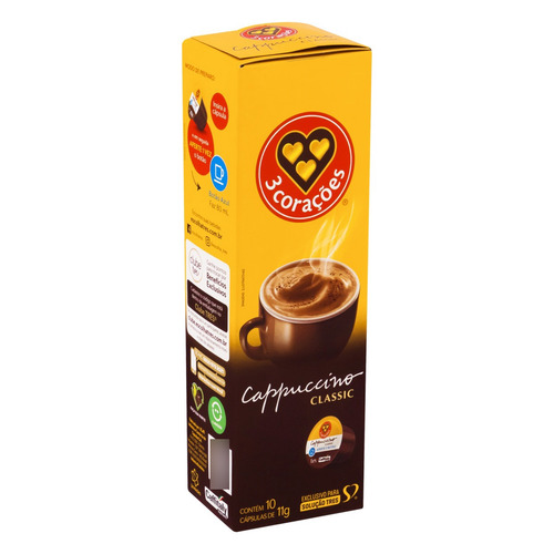Cápsulas De Cappuccino Classic 3 Corações C/10.