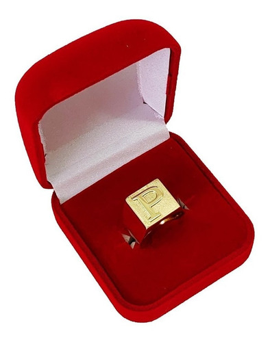 Anel Masculino Com Letra Ouro 18kl / 750 A Vista Oj