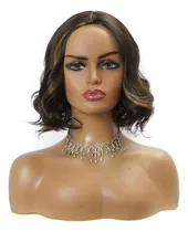 Comprar Peruca 100% Orgânica Ondulada Linda Super Natural Idêntico Ao Cabelo Humano + Touca Wig Cap
