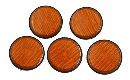 Uxcell Forma 5 Piezas De Naranja Ronda Negro Reflectante Del