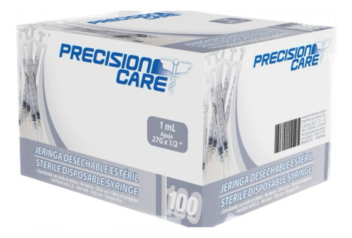 Jeringa Precision Care 1ml - 27g X 1/2 -  Caja X 100 Und