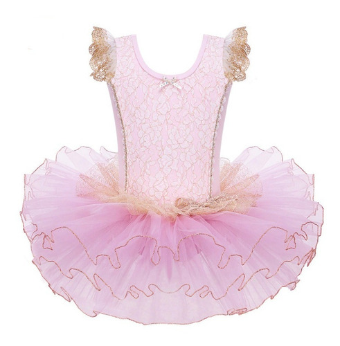 Imagem 1 de 5 de Vestido Infantil Balé Bailarina Luxo Floral Saia Tutu Armada