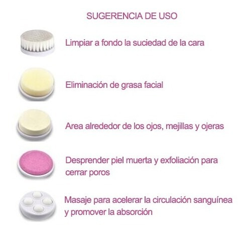 Imagen 5 de 8 de Cepillo Limpieza Facial Profunda Poros 5 Cabezales