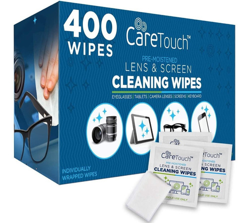 Care Touch Lens Cleaning Wipes | 400 Pre-moistened And Indiv