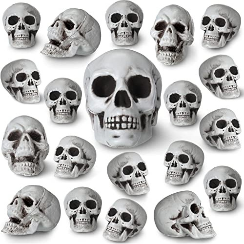 20 Piezas De Calavera De Halloween, Esqueleto De Plást...