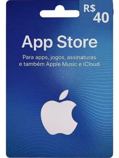 Cartão Gift Card App Store R$ 40 Reais - Itunes Apple Brasil