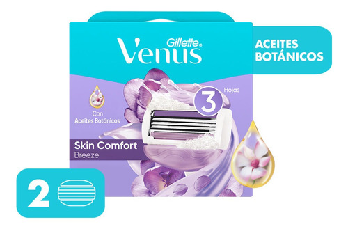 Repuestos De Afeitar Con Aceites Botánicos Venus Breeze 2 Un