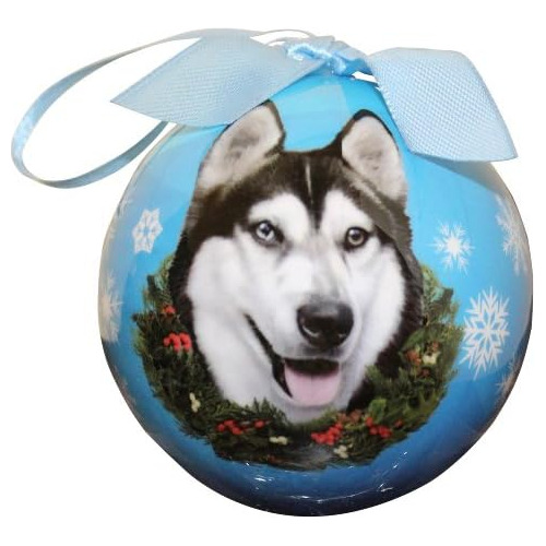 Adorno De Navidad Husky Siberiano Prueba De Rotura.