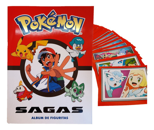 Pokémon Sagas 2023 - Álbum + 100 Figuritas - Fc