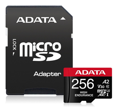 Imagen 3 de 10 de Memoria Adata Micro Sd Sdxc 256gb Cl10 V30 A2 High Endurance Para Grabación Continua y Alta Resistencia.