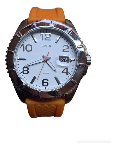 Reloj Hombre Guess | I65216g3 | Original Outlet Oportunidad! Color de la correa Naranja Color del bisel Plateado Color del fondo Blanco