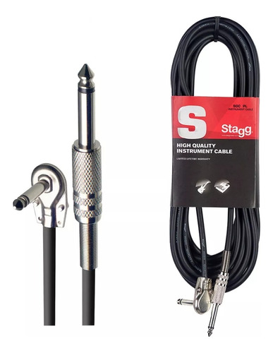 Cable Stagg Plug Recto A Plug Ficha En L / Ángulo 6,35 Mm