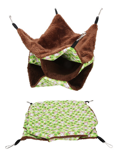 Saco De Dormir Para Hámster De Tres Capas, Color Verde Y Ver