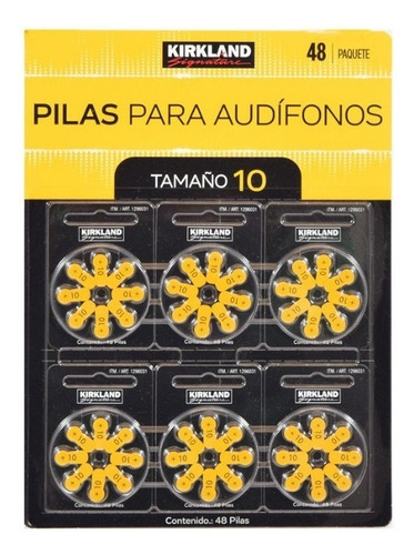 Pilas Aparato Auditivo Tamaño 10 Audífonos 48 Pzas Ks