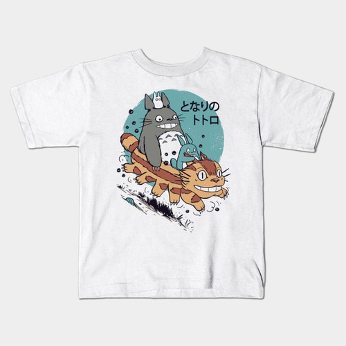 Remera Blanca Bichos Niño Niña Adultos Totoro A 52