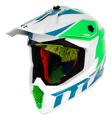 Casco Moto Mt Cross Atv Falcon Energy Interpose Brillo