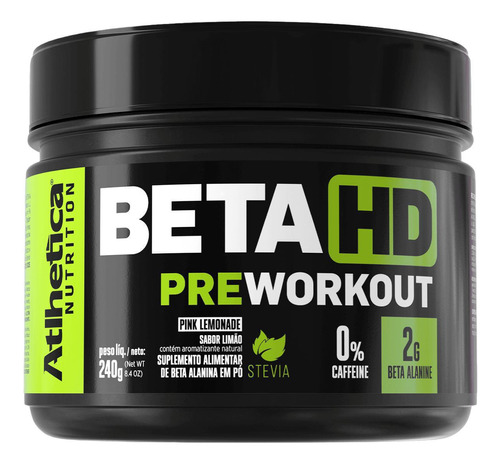 Beta Hd Pre Workout Stevia 0% Caffeine Pink Lemonade 240g