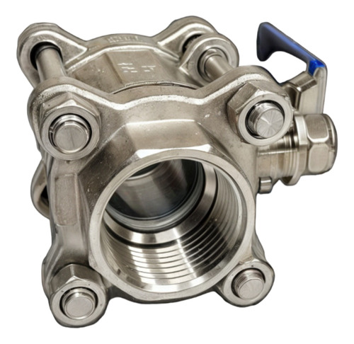 Válvula Esfera Tripartida Inox 304 P.p 1/2 Polegada Bsp