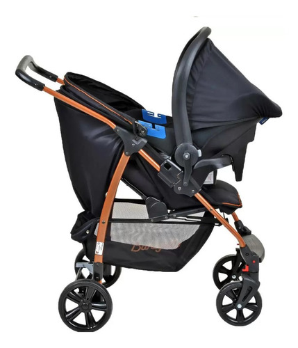 Carrinho Bebê Travel System Burigotto Ecco Preto Cobre+base