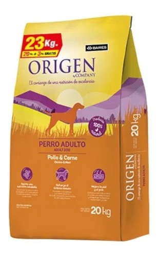 Origen By Company Perro Adulto X 20 Kg + 3 Kg Bonus. 