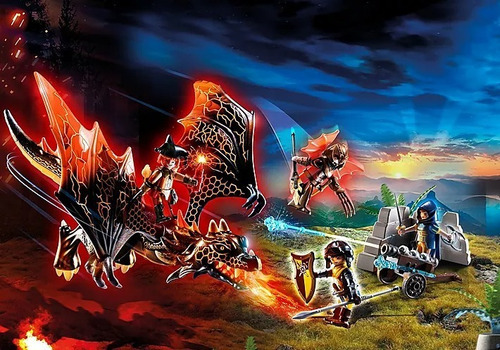 Imagen 7 de 7 de Figura Armable Playmobil Novelmore Ataque Del Dragón 46 Pc