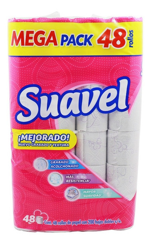 Papel Higiénico Suavel 1023 200 Hojas Dobles 48 Rollos