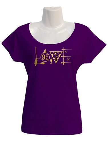 Polera Harry Potter - Love - Hogwarts - Regalo - Escotada