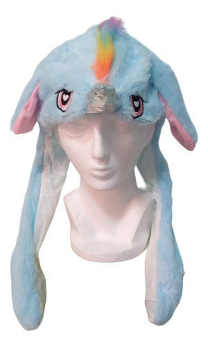 Gorro De Peluche Con Orejas Movibles Y Luz, Unicornio