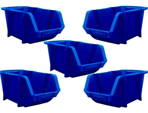 5 Unidades Gaveta Encaixavel Plástica Nº3 Azul