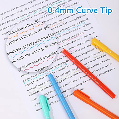 Aechy 12 Bolígrafos Curvos De Colores Para Tomar Notas, Bol