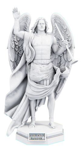 Estátua São Gabriel Arcanjo Mensageiro - Coleção Sublime Cor Cor Mármore