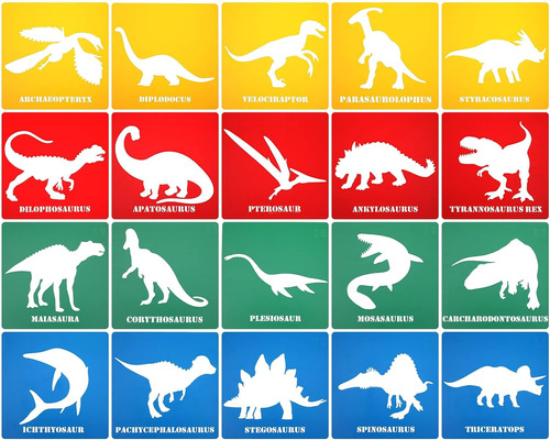 20 Plantillas De Dinosaurio Niños, Coloridas Y Translã...