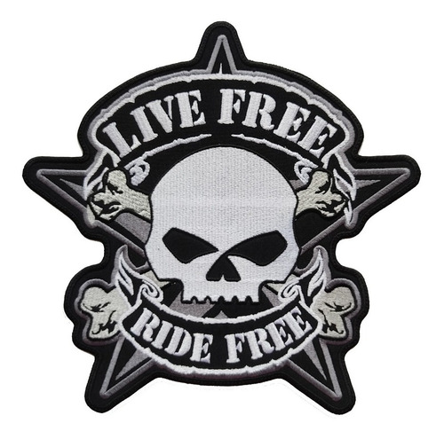 Parche Bordado Live Free Ride Free Biker Motorcycles Harley