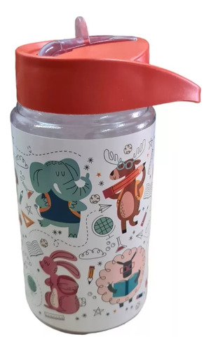 Botella Infantil De Plástico Con Pico Anti Derrame 400ml