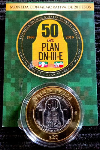 1 Moneda 20 Pesos Plan Dn3 Sin Circular En Blíster Auténtico