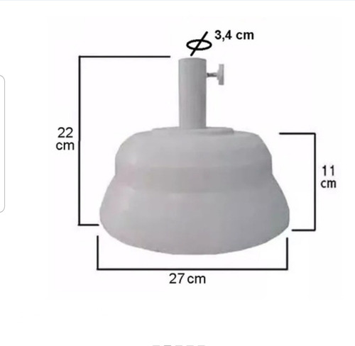 Base De Sombrilla De 10 Kg De Caño 38ø Color Negra