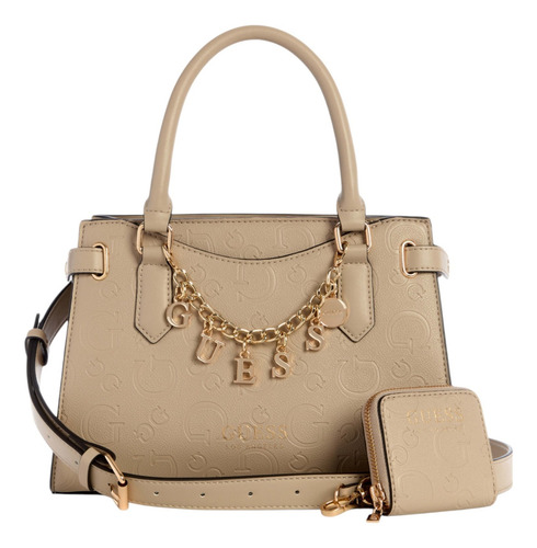 Bolsa Guess Factory Ag959006-tau Acabado de los herrajes Níquel Color Marrón claro Correa de hombro Marrón claro Diseño de la tela Lisa
