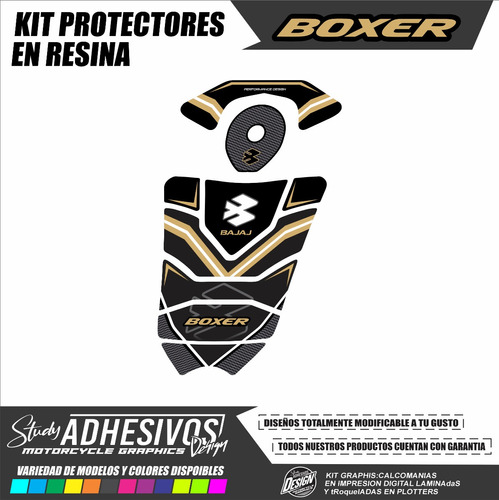 Protector De Tanque De Resinas Boxer 100 Relieve 3d 