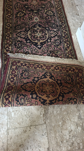 Tapete Passadeira Persa Antiga Muito Grande Rara 5.2 M 80 Cm Floral Salmão Claro (Usado)