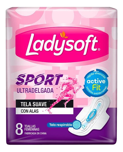 Toallitas Femeninas Ladysoft Sport X8