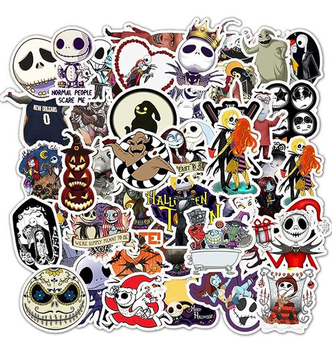 50 Pcs Halloween Theme Stickers Waterproof Laptop Stickers T