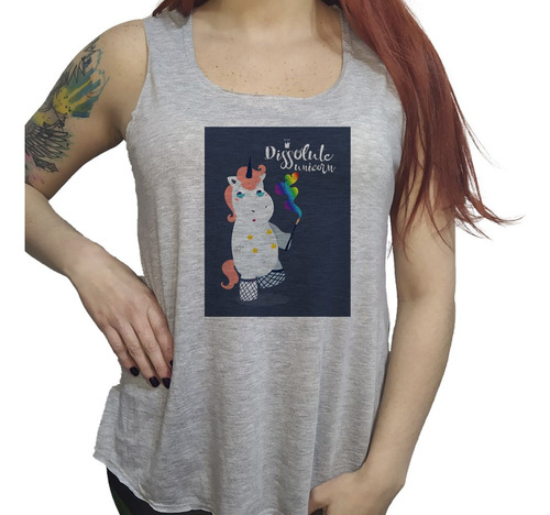 Musculosa Acampanada Unicorn Very Bad Unicornio Muy Malo M3