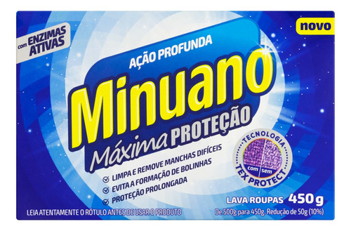 Lava-Roupas Pó Minuano Ação Profunda Máxima Proteção Caixa 450g